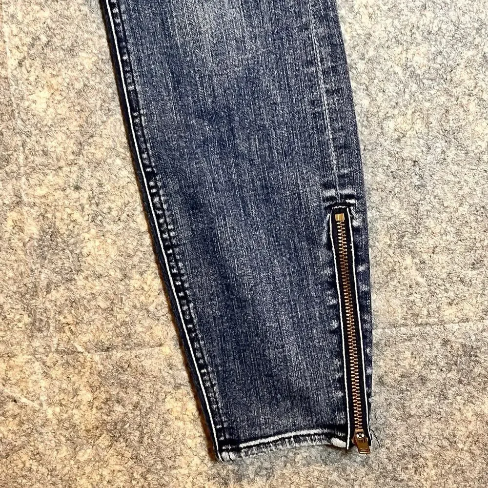 Madewell Women’s 27 Skinny‎ Skinny Ankle Jeans Dark Blue Stretch Denim Ankle Zip